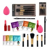 Kit De Maquiagem Barato Com Pincéis Beleza Mulher Esposa