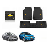 Kit Tapetes 3pz Logo Chevrolet Aveo 2007 - 2016 2017 2018