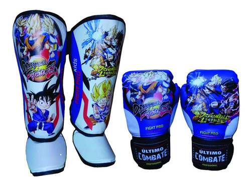 Kit Luva Caneleira,kickboxing,infantil Dragon Ball 