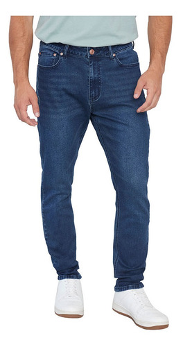 Jeans Hombre Skinny Fit Superflex Color Azul Corona