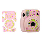 Adesivo Para Câmera Instax Mini 11 Estrelas Fundo Rosa 