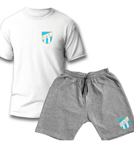 Conjunto Remera Y Short Algodon Futbol Argentino Blanco/gris