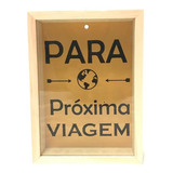 Quadro Cofre Madeira Vidro Decoração  Próxima Viagem