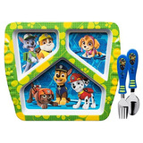 Zak Designs Paw Patrol Juego De Plato, Tenedor Y Cuchara Div