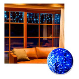 Cortina Led 3 Mts X 45 Cm 100 L Azul Luces Navidad Rf 1322