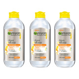 3 Pack Agua Micelar Garnier Skinactive 400 ml Original