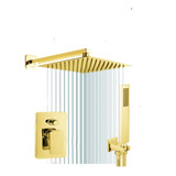 Mezclador Desviador-ducha 25cm -pared-teleducha Gold Intense