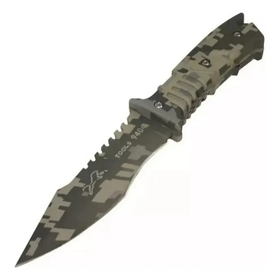 Cuchillo Monte Táctico Navaja Militar Camuflaje Supervivencia Caza Y Pesca Hoja Acero Inoxidable 420 22.5cm Incluye Funda De Nylon | MercadoLibre