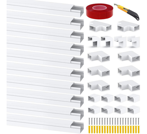 Canaleta Pvc Para Cable 14x24mm X 50cm 10pzs Y 20 Codos