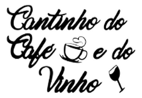 Cantinho Do Cafe E Do Vinho Mdf Preto Fosco