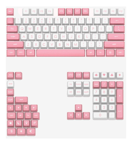 S 129 Teclas Pbt Keycaps Jsa Para Teclados Mecánicos Gatito