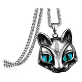 Collar Gato Sphynx Color Plata Acero Inoxidable Hombre Mujer