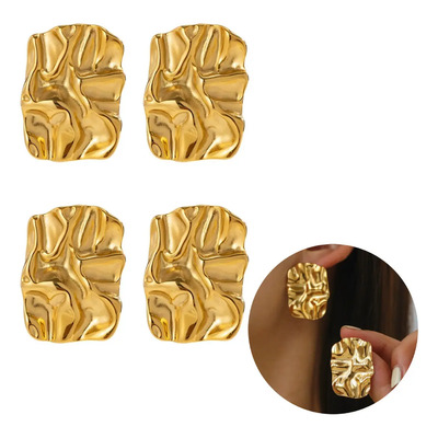 2pc Pendientes Geométricos Irregulares De Metal Para Mujer | Meses sin interés