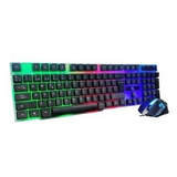 Kit Teclado Mouse Gamer Rgb Yelandar  Membrana Luces Kt288