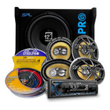 Kit Autoestereo + Subwoofer +bocinas 6x9 Y 6.5 + Kit Cables 