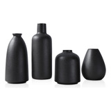 Set De 4 Jarrones Decorativos Cerámica Minimalista Cilíndric