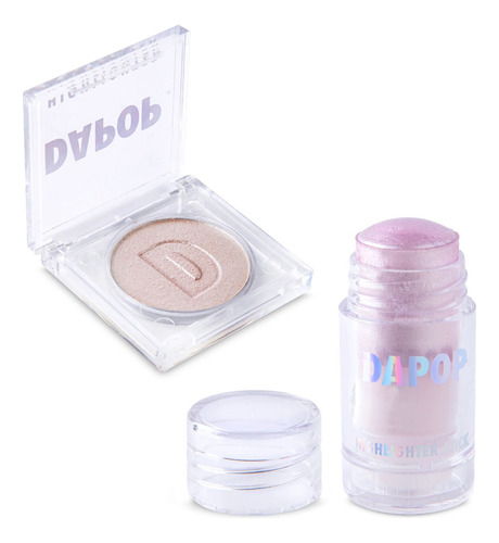 Combo Highlighter Dapop Iluminador Barra + Iluminador Polvo