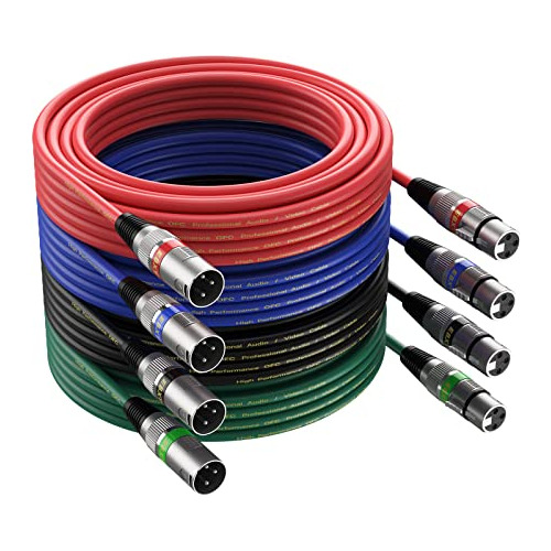 Cables Xlr Ebxya, Paquete De 4 Unidades, Cable Dmx Balancead