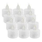 Set X12 Velas Led De Plastico Calida Decoracion Souvenir Bz3