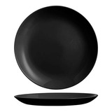 Juego 12 Platos Postre Vidrio Opal Diwali 19 Cm Francia Color Negro