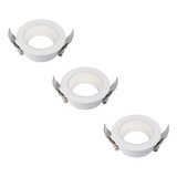 Pack 3x Foco Gu10 Embutido Fijo Blanco Bisel Blanco