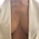 Sutiã Luxo Strass Biju Brilho Body Chain Sexy Frete Grátis
