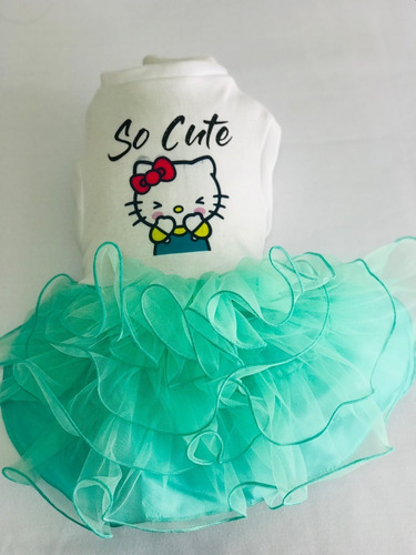 Vestido Perros, Tipo Playera Tutu Hello Kitty, Talla Grande