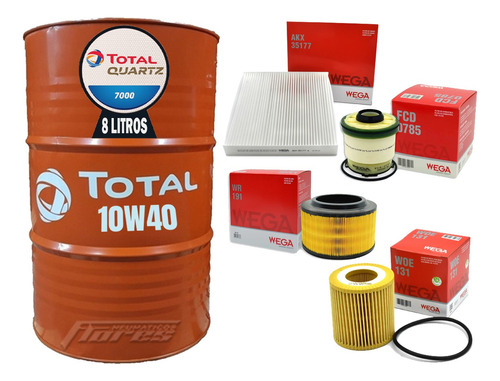 Cambio Aceite 10w40 8l + Kit Filtro Ford Ranger 2.2 3.2 Tdci