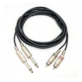 Cabo 2 P10 Mono X 2 Rca 2 Metal 50 Cm