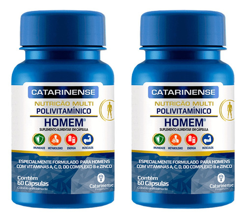 Combo 2x Multivitaminico 60 Caps - Os Melhores - Catarinense