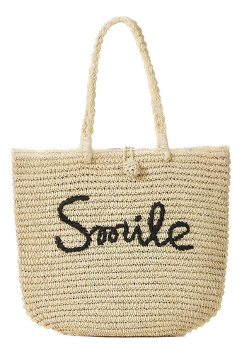 Bolsa Para Playa De Mimbre Smile (grande)