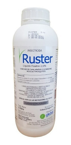 Insecticida Ruster 1ltr Gleba Veneno Chinches Cucarachas