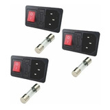 3 Conector Interlock Macho Switch Porta Fusible+ 3 Fusibles