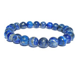 Pulseira De Lápis Lazuli Pedra Natural Esfera De 8 Mm