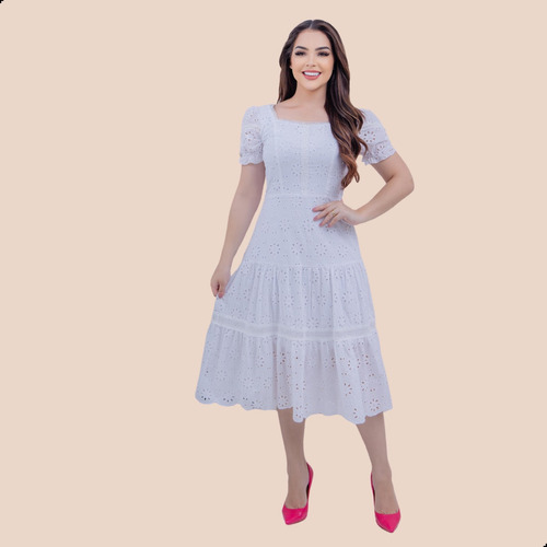 Vestido Marli Moda Evangélica Virtuosa Com Estilo Elegância