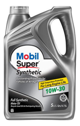 Aceite 100% Sintético Mobil Super Synthetic 10w-30 4.73l