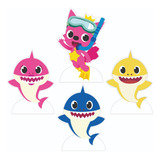 Baby Shark 4 Displays Decorativos Para Fiesta Infantil