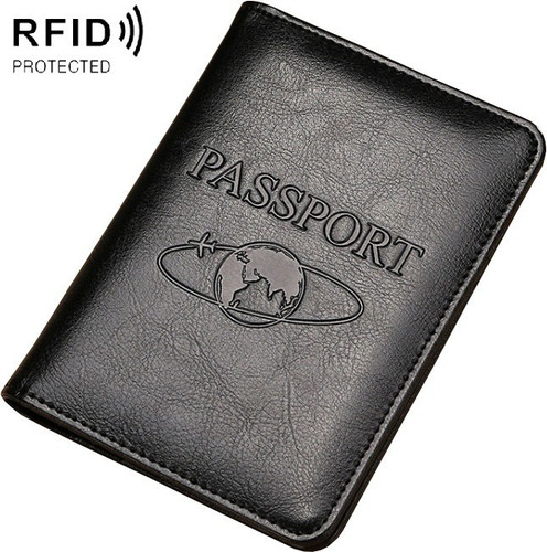 Billetera Pasaporte Cuero Portadocument Protección Anti-rfid
