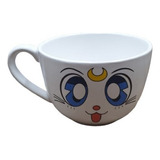 Tazón Cerámica Sailor Moon Artemis Anime Gato Blanco Taza