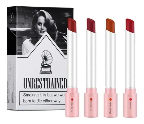 Kits De Lápiz Labial Mate Lana Del Rey De 3 Piezas 4 Colores