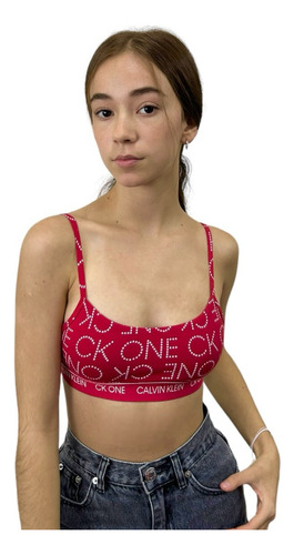 Top Calvin Klein One Red Bralette Para Dama Algodón Original