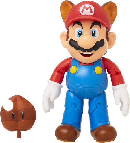 Figura Mario Mapache Con Hoja Nuevo Original