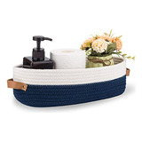 Cesta De Baño Tejida, Organizador Decorativo 13 X5.9 X4 