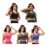 Kit 5 Top Cropped Fitness Roupas Femininas Para Academia B13