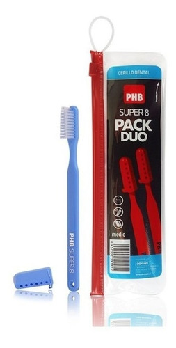 Phb Pack Duo Cepillo Dental Super 8 Medio + Estuche