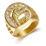 * Anillo De Oro Para Hombre Con Diseño De Cabeza De Caballo