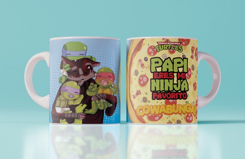 Taza Ceramica Dia Del Padre Tortuga Ninja