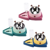 Tazon Plato Comedero Bebedero Doble Agua Mascotas Acero Inox