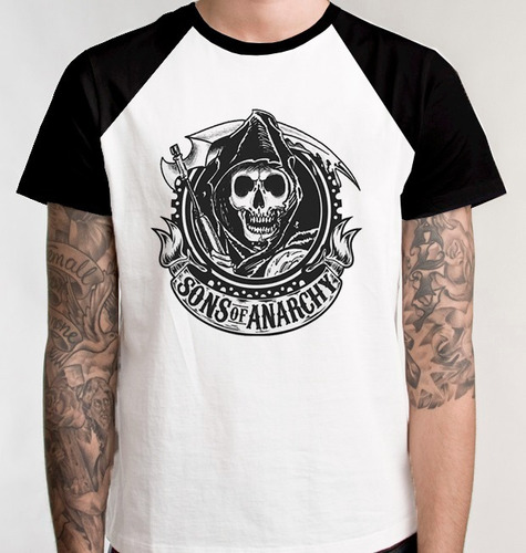 Camiseta Raglan Sons Of Anarchy  Samcro Blusa Camisa S/frete