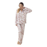 Pijama Mujer Invierno Camisero Algodón - Lencatex 22319